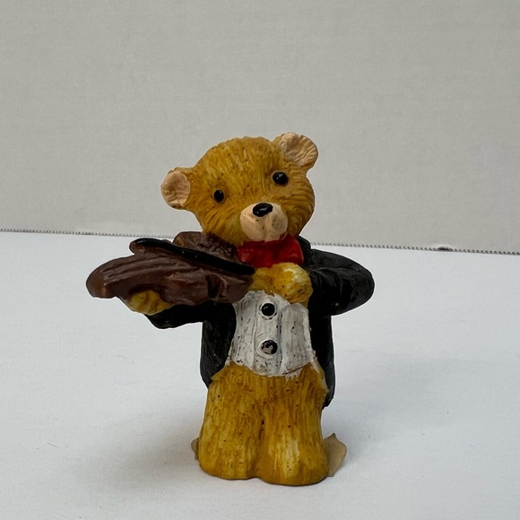 SET OF 6 RESIN TEDDY BEAR BAND FIGURINES WITH INSTRUMENTS 2" TALL EACH *EUC VTG* - Picture 10 of 11